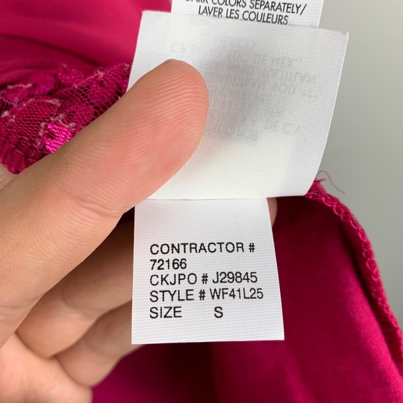 Calvin Klein NWT Sequin Blouse Magenta Pink Size S - Picture 7 of 7